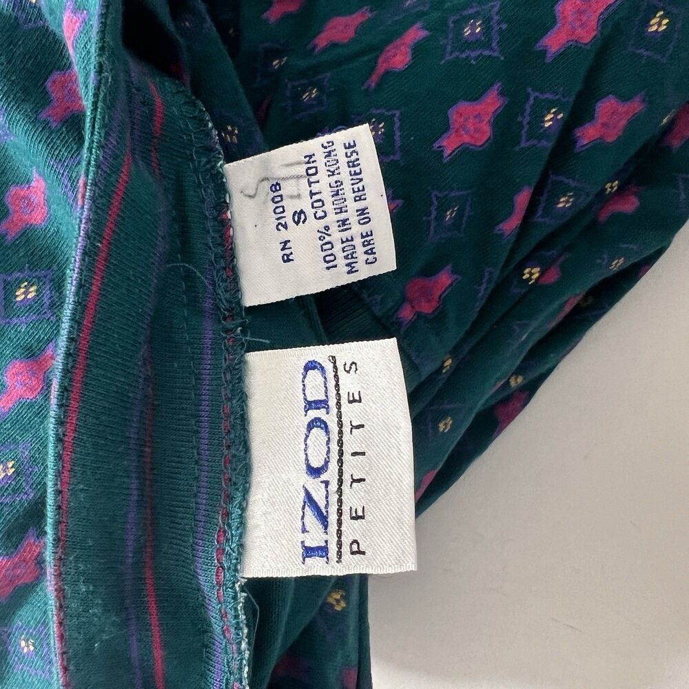 Vintage Izod Cardigan Midi Skirt 2 Piece Set Size S micro floral Cottagecore Pra - Picture 6 of 12
